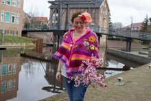 Load image into Gallery viewer, Crochet shawl wrap fro sale mohair silk alpaca by pollevie nr3