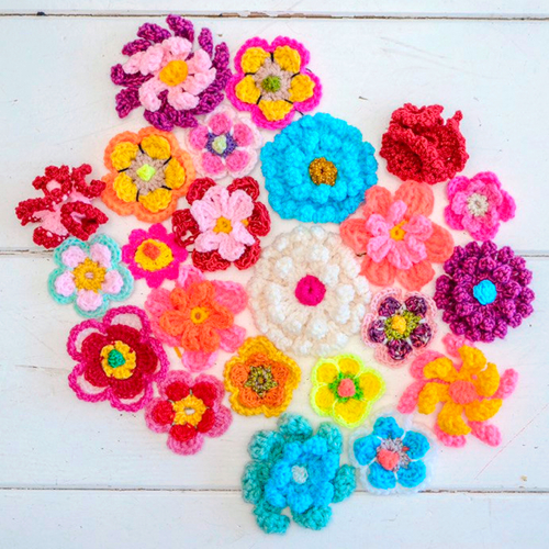 Crochet Pattern 6 Flowers by Pollevie #1