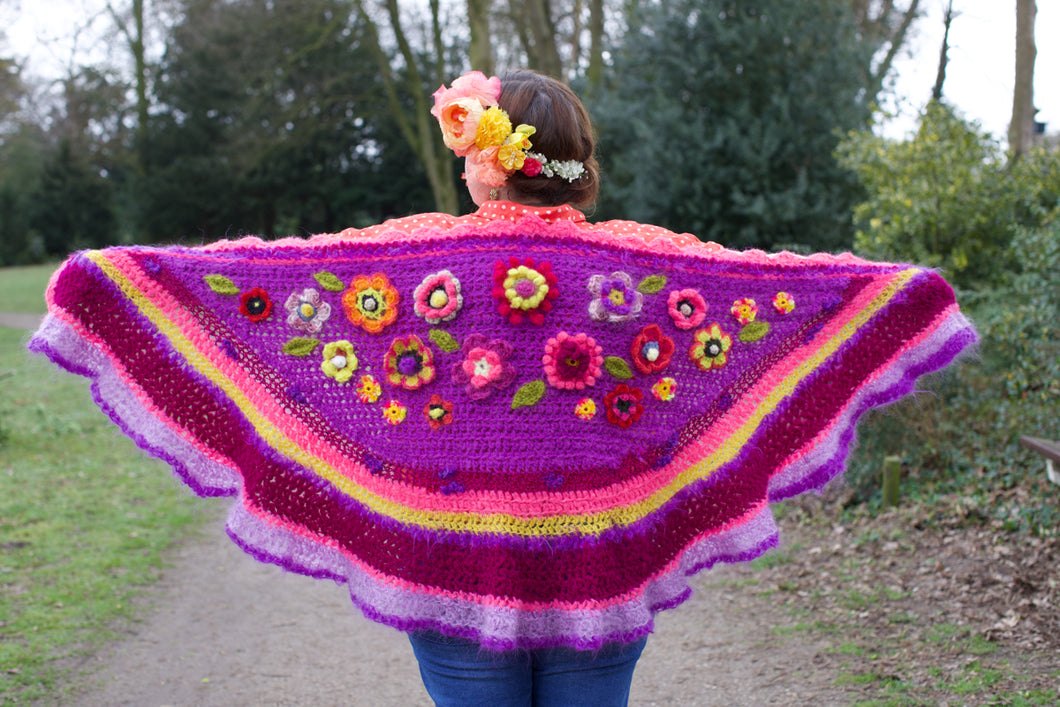 Crochet shawl wrap fro sale mohair silk alpaca by pollevie nr1